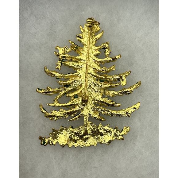 Cute Vintage Enamel & Rhinestone Christmas Tre4 - Picture 2 of 2